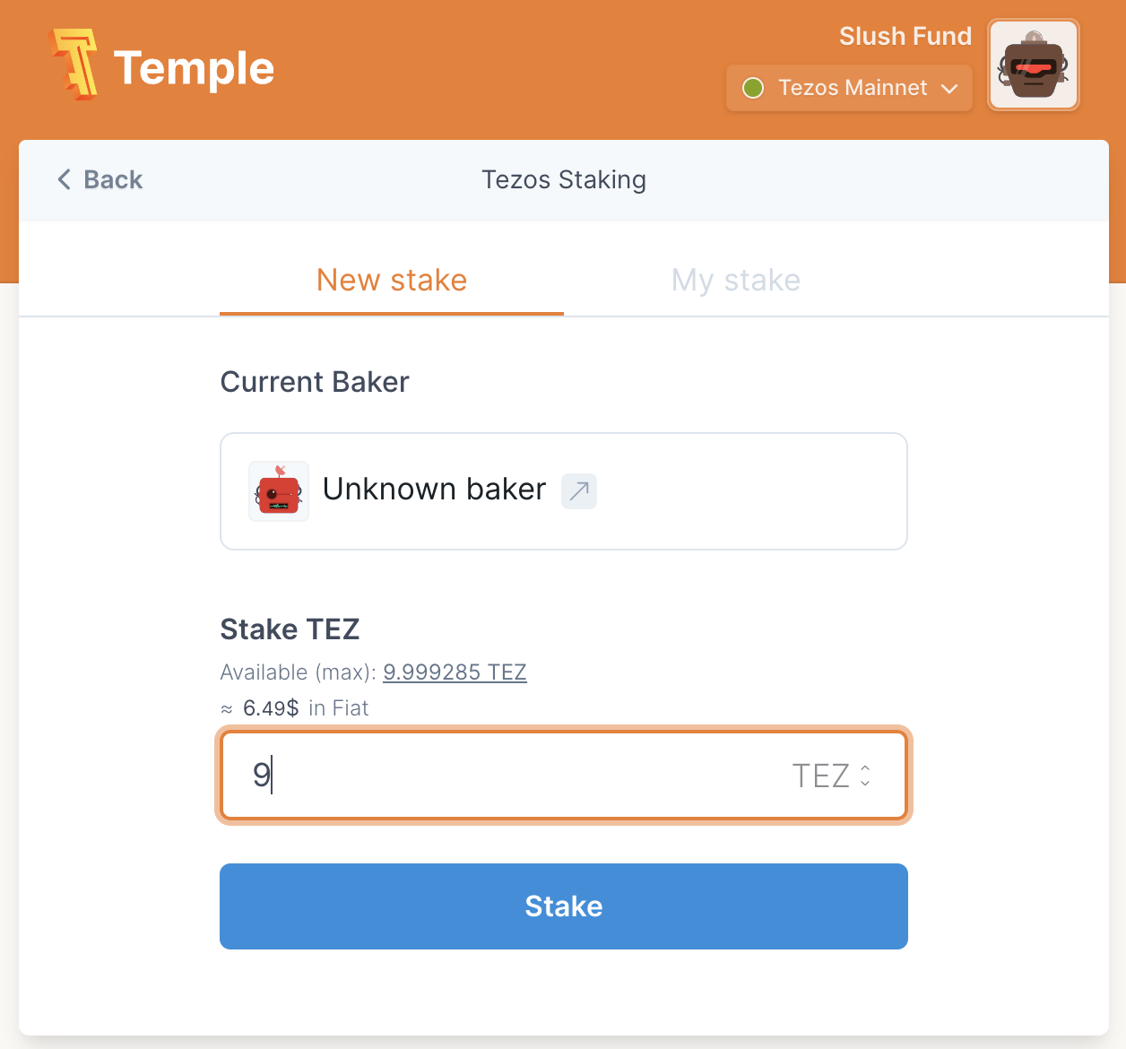Temple Wallet Dialogue